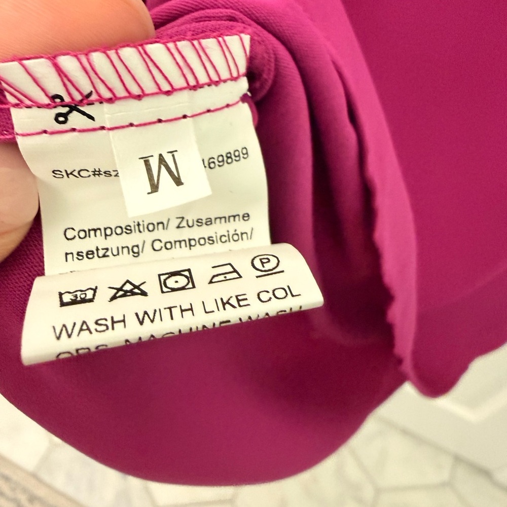 One-Shoulder Ruffle Shift Dress in Fuchsia - Picture 2 of 2